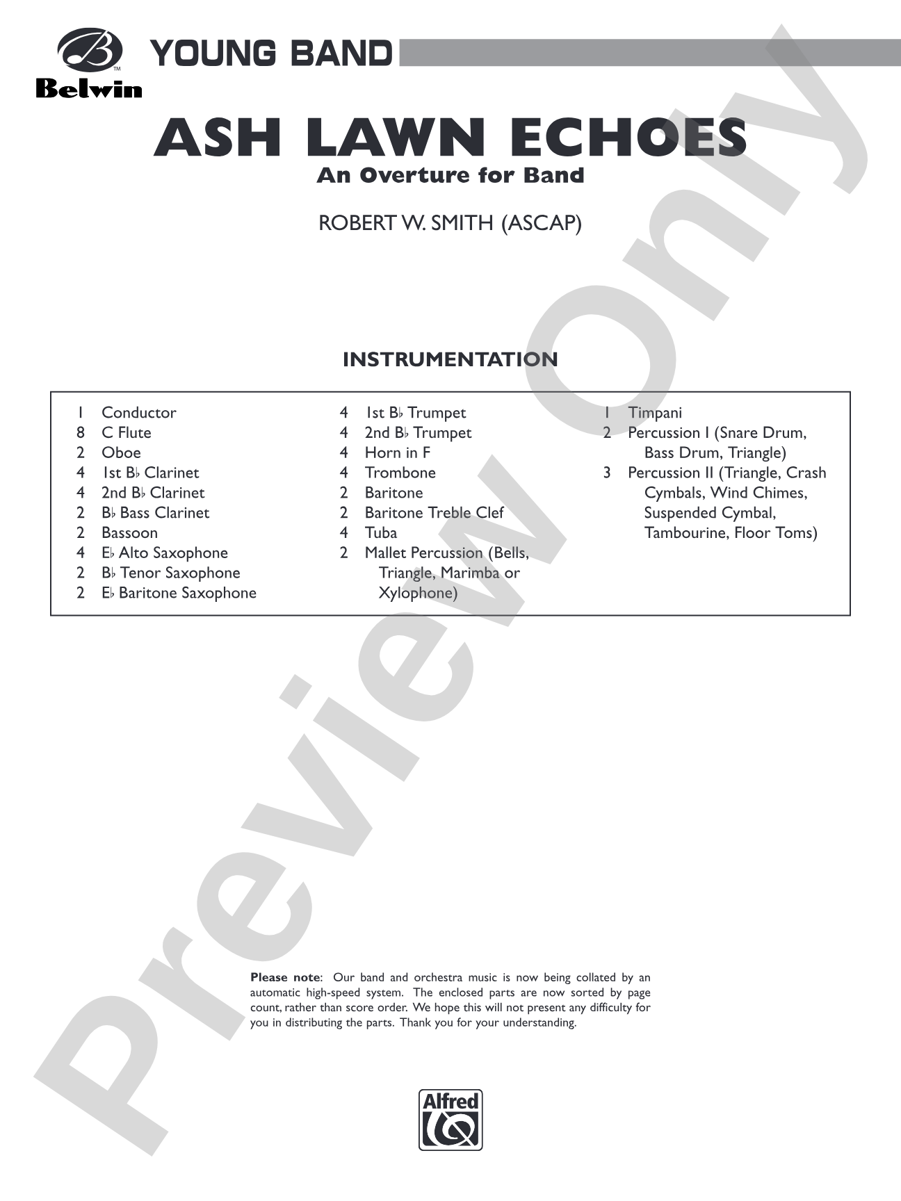 Ash Lawn Echoes (An Overture for Band): Concert Band Conductor Score & Parts