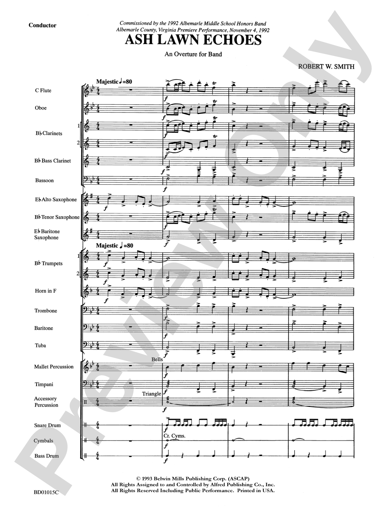 Ash Lawn Echoes (An Overture for Band): Concert Band Conductor Score & Parts