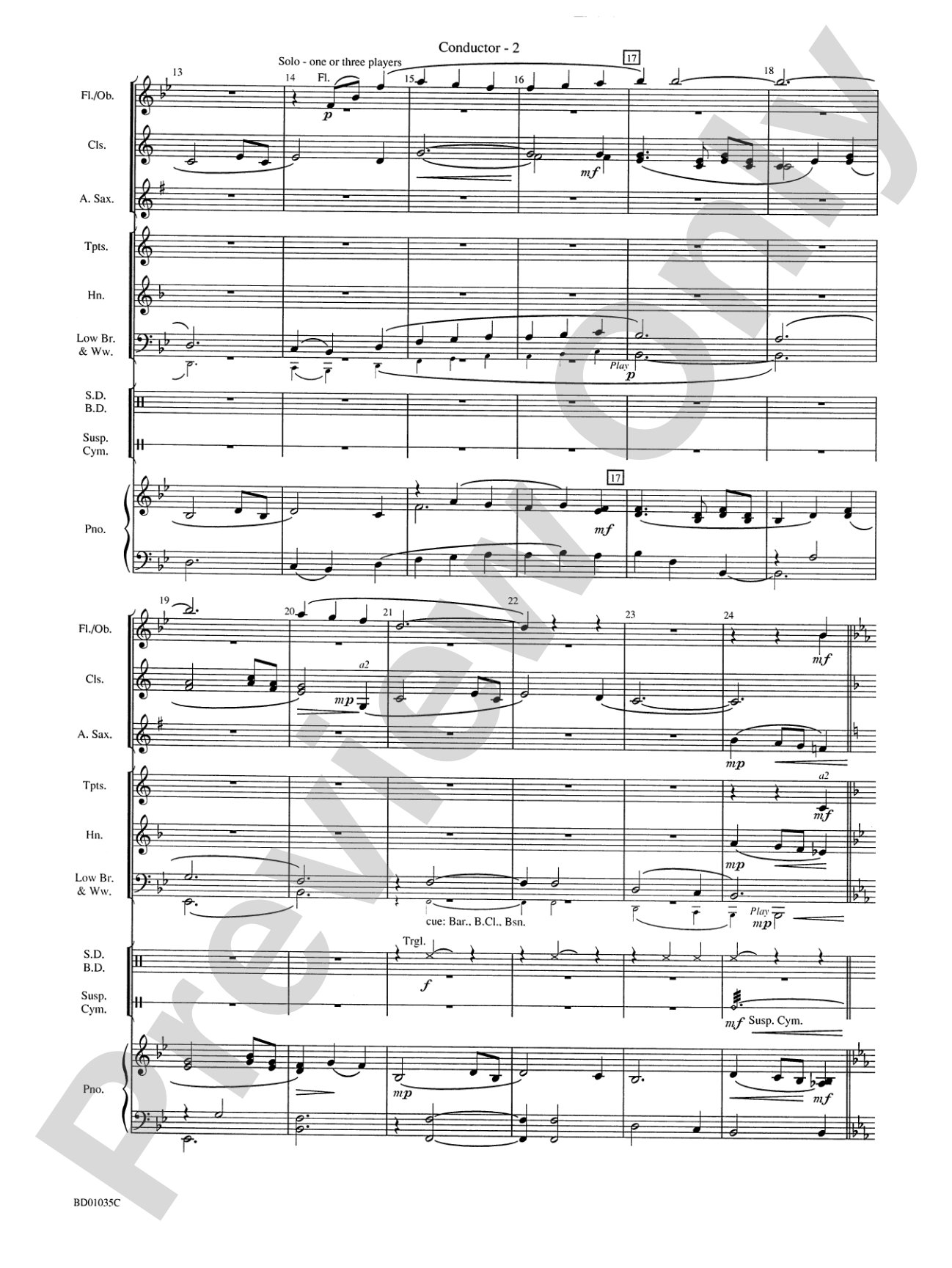 Amazing Grace: Concert Band Conductor Score & Parts