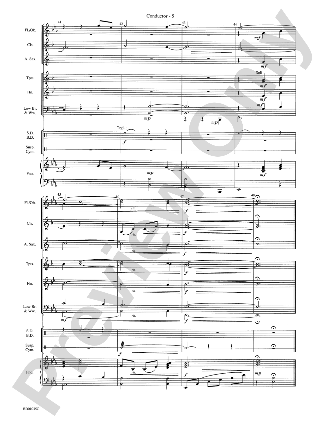 Amazing Grace: Concert Band Conductor Score & Parts