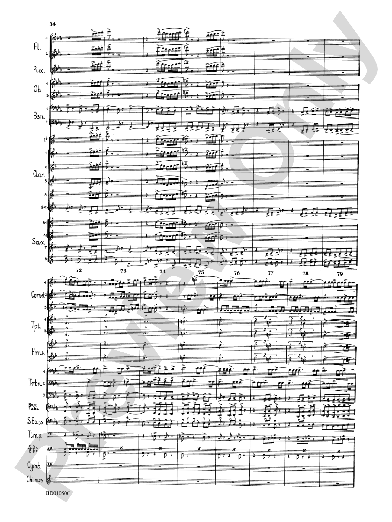 Trittico: Concert Band Conductor Score & Parts