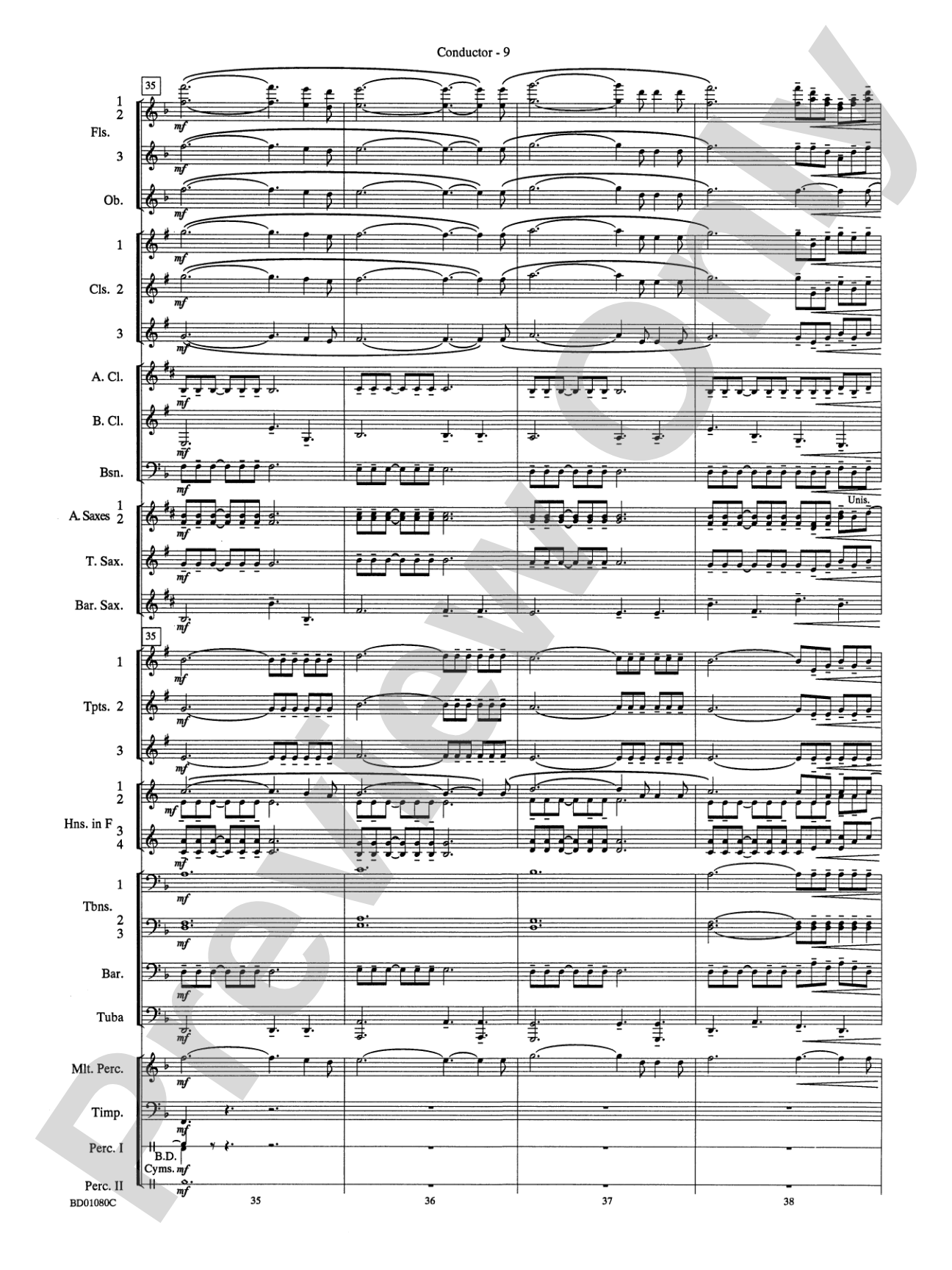 O Holy Night: Concert Band Conductor Score & Parts