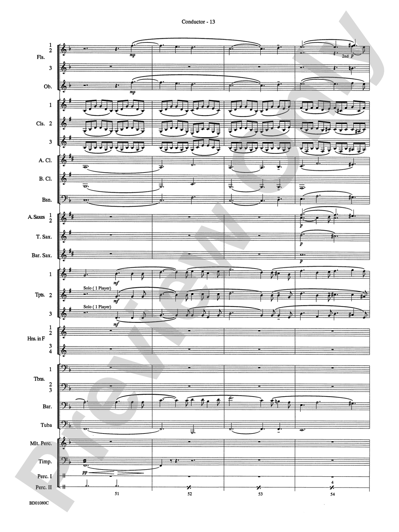 O Holy Night: Concert Band Conductor Score & Parts