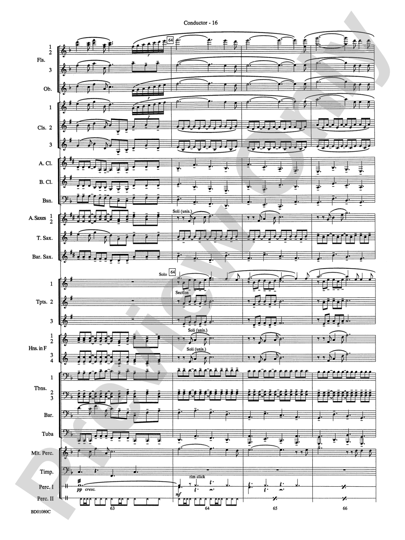 O Holy Night: Concert Band Conductor Score & Parts