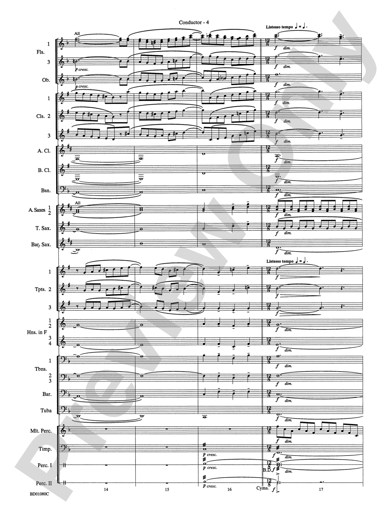 O Holy Night: Concert Band Conductor Score & Parts