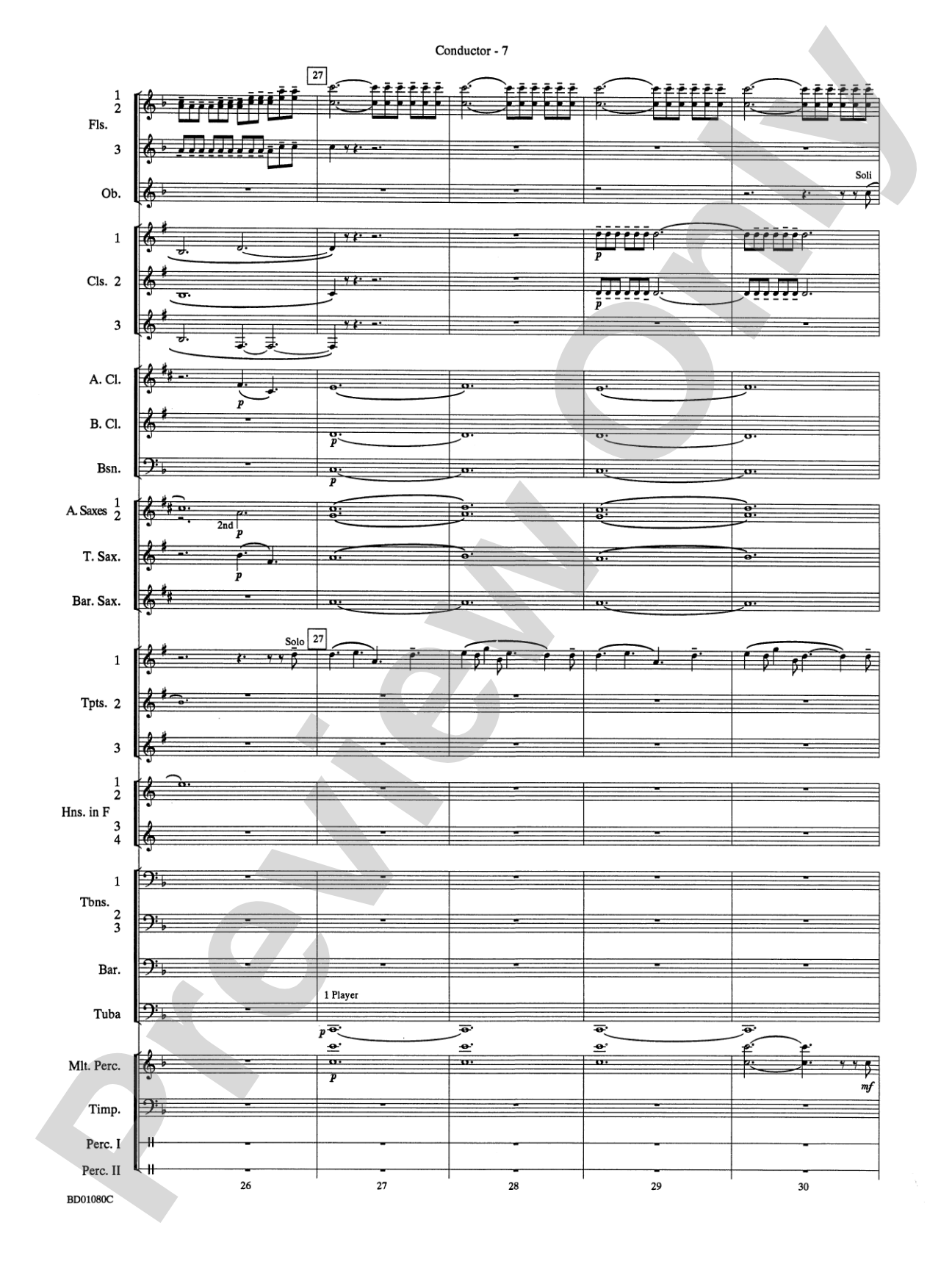O Holy Night: Concert Band Conductor Score & Parts
