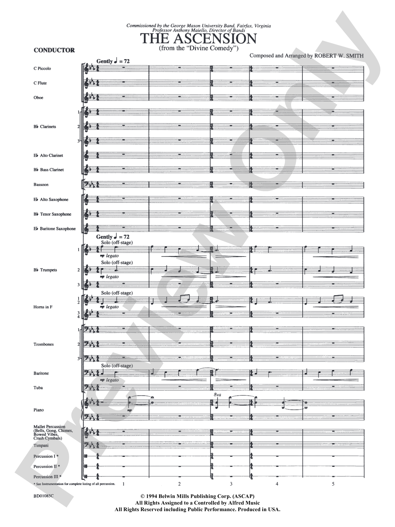 The Ascension (from The Divine Comedy): Concert Band Conductor Score & Parts