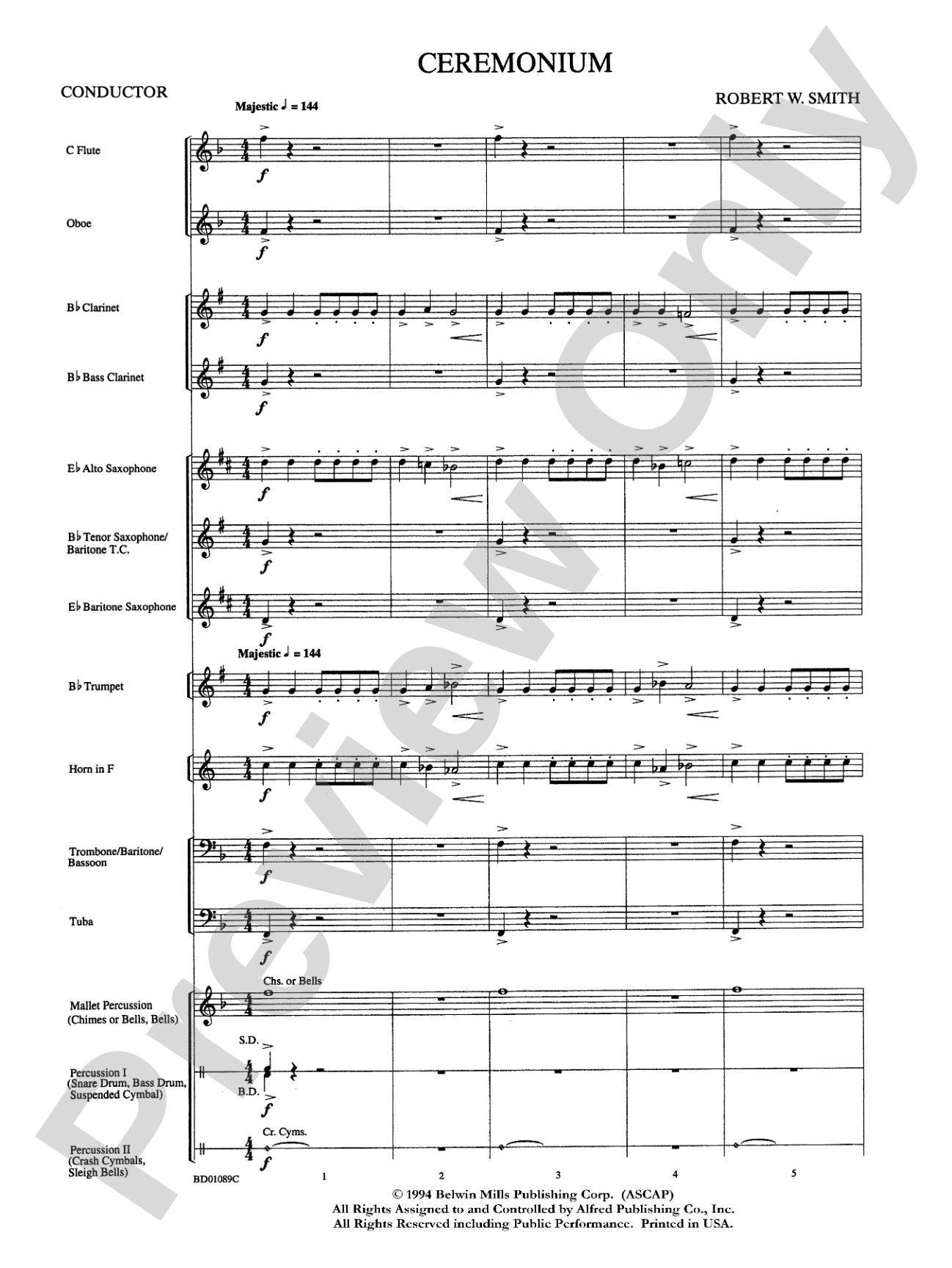 Ceremonium: Concert Band Conductor Score & Parts