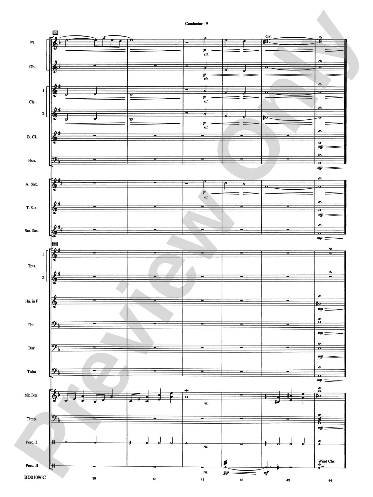Pavane (Pour Une Infante Defunte): Concert Band Conductor Score & Parts