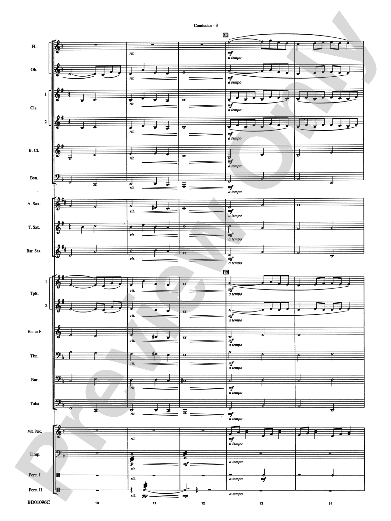 Pavane (Pour Une Infante Defunte): Concert Band Conductor Score & Parts