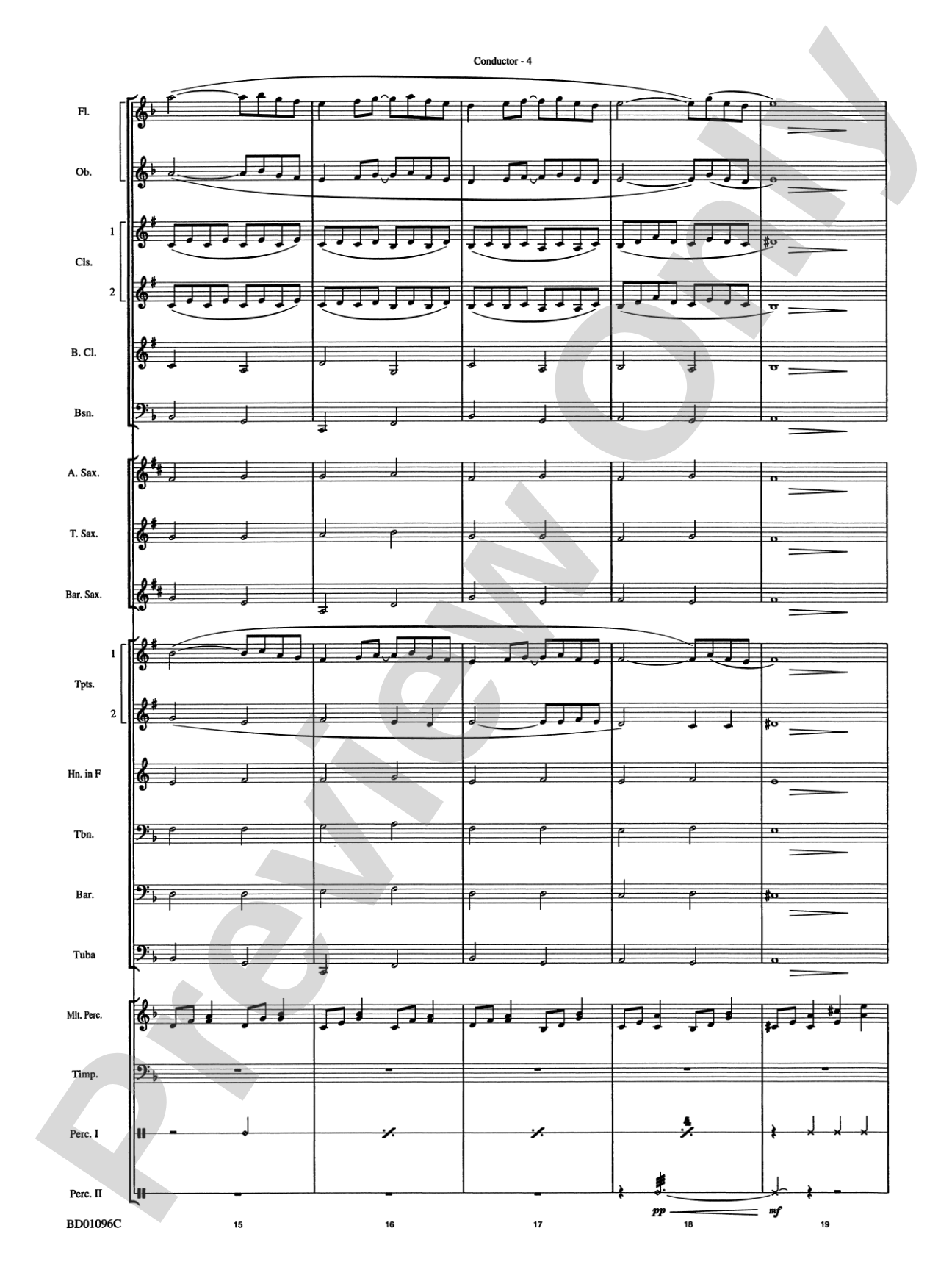 Pavane (Pour Une Infante Defunte): Concert Band Conductor Score & Parts