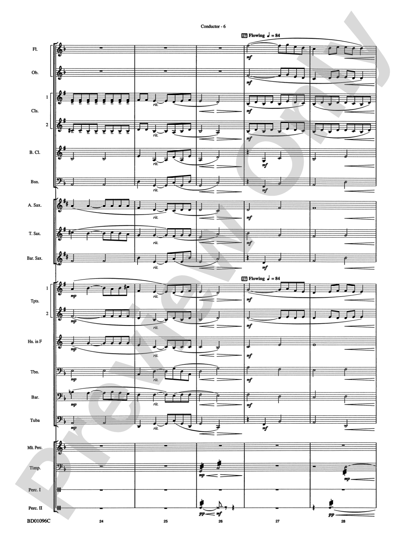 Pavane (Pour Une Infante Defunte): Concert Band Conductor Score & Parts