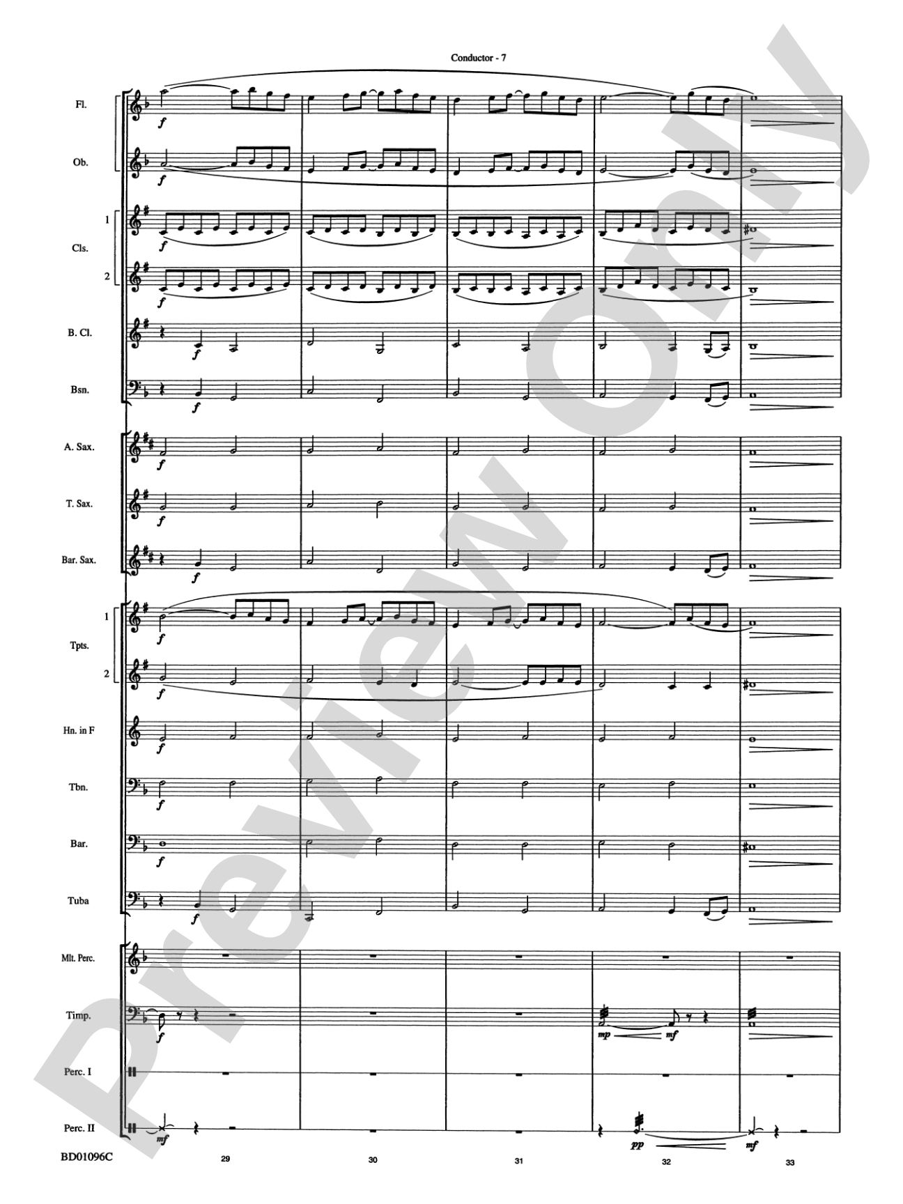 Pavane (Pour Une Infante Defunte): Concert Band Conductor Score & Parts