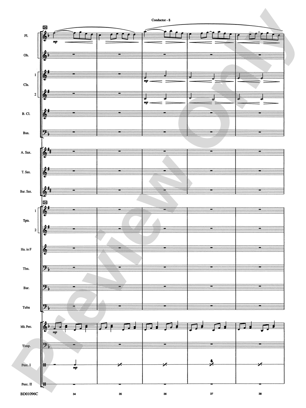 Pavane (Pour Une Infante Defunte): Concert Band Conductor Score & Parts