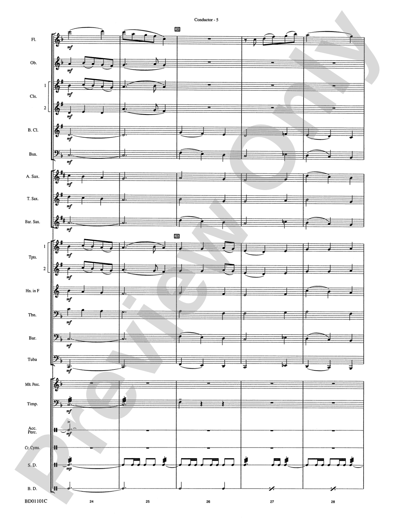 Slane: Concert Band Conductor Score & Parts