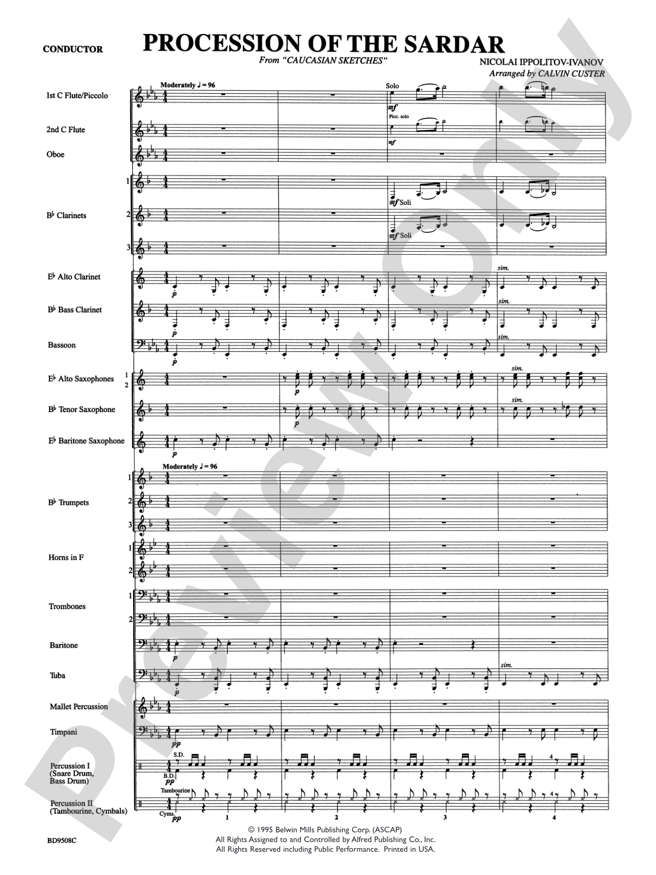 Procession of the Sardar (from Caucasian Sketches): Concert Band Conductor Score & Parts