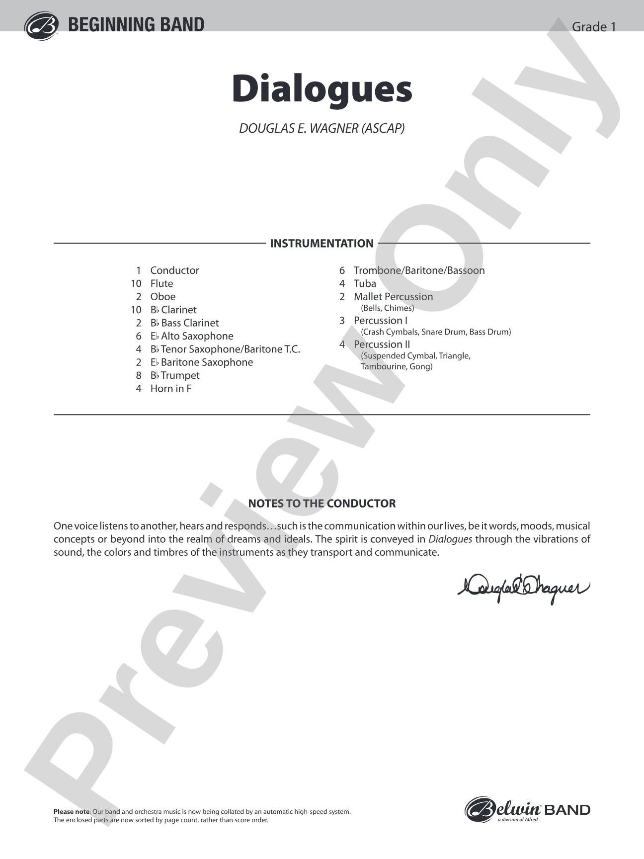Dialogues: Concert Band Conductor Score & Parts
