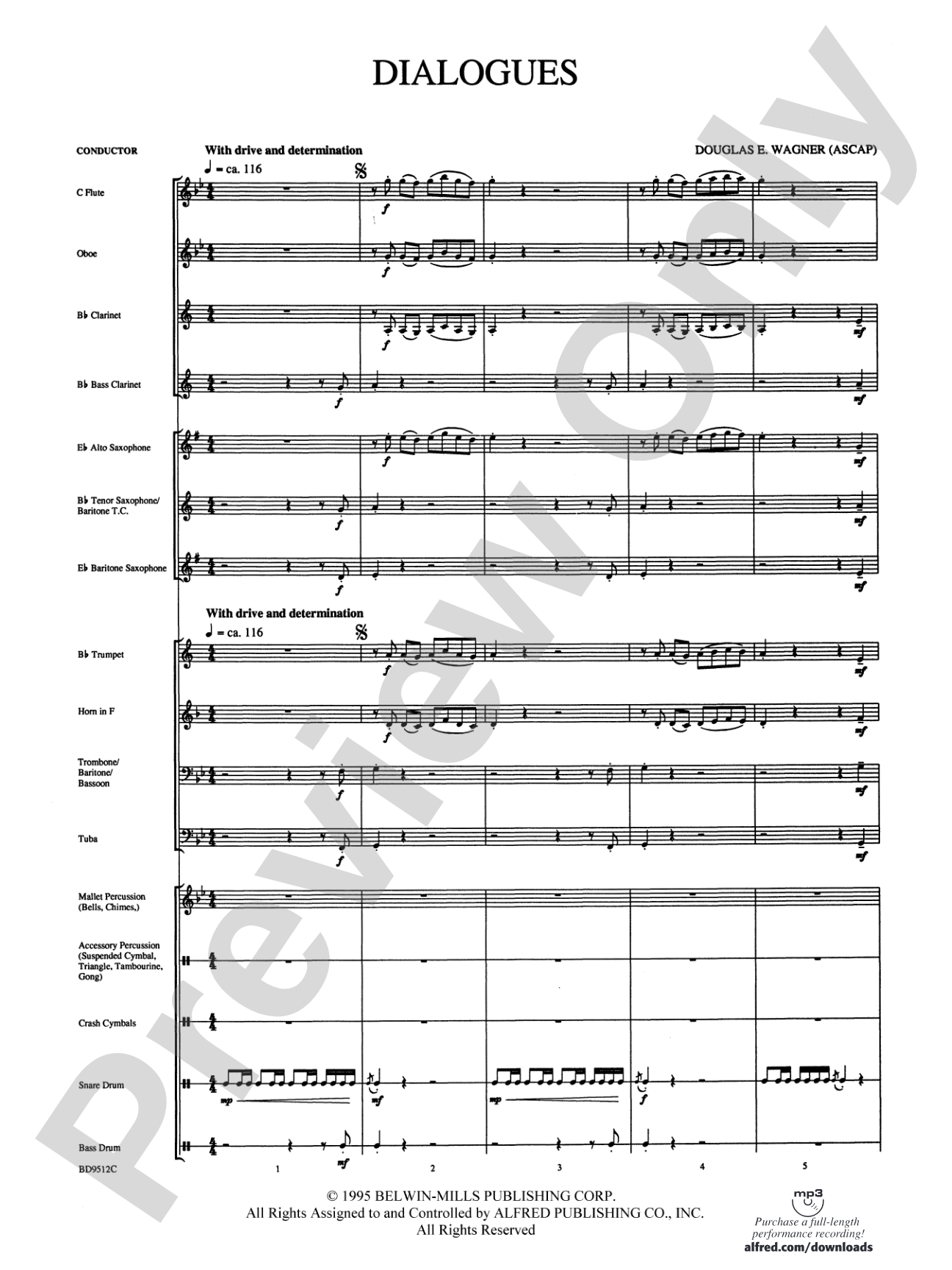Dialogues: Concert Band Conductor Score & Parts
