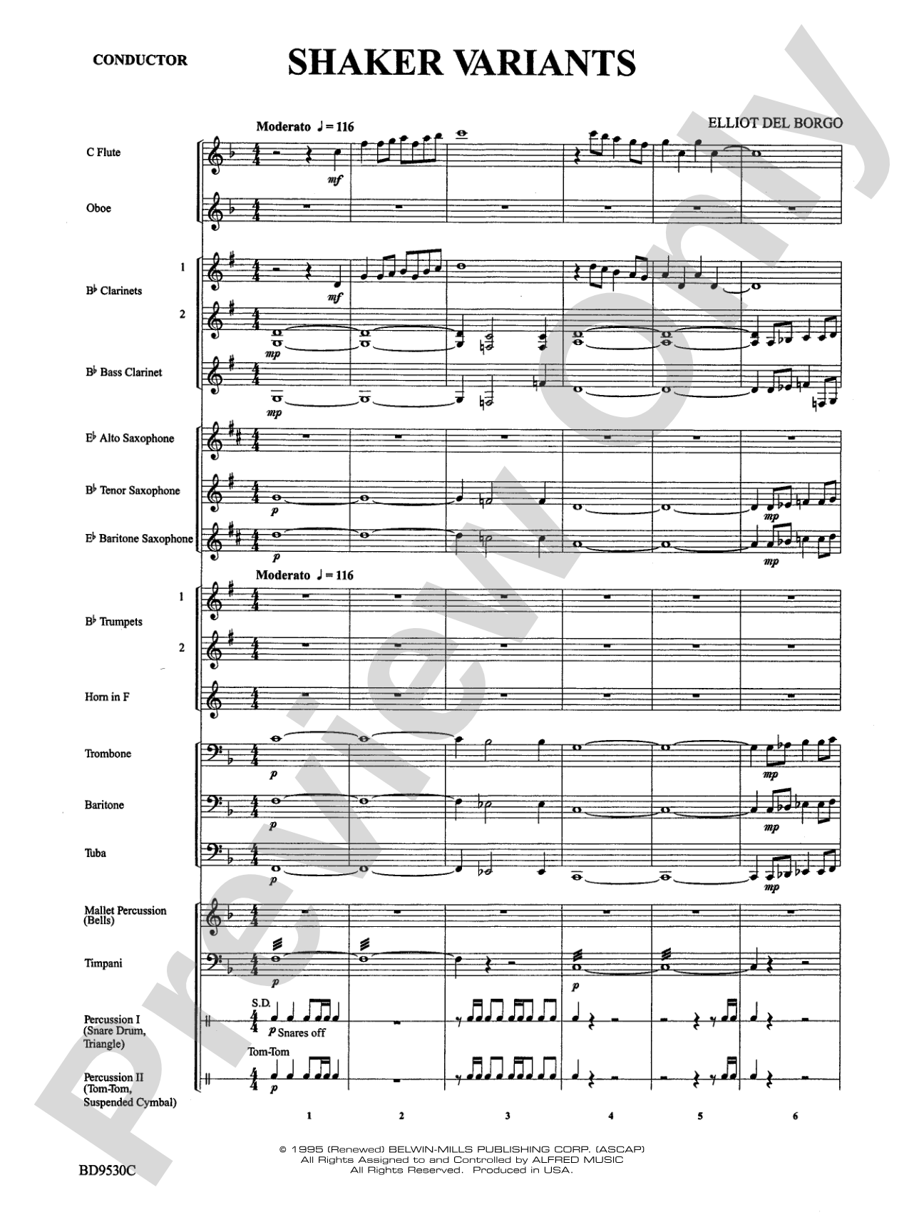 Shaker Variants: Concert Band Conductor Score & Parts