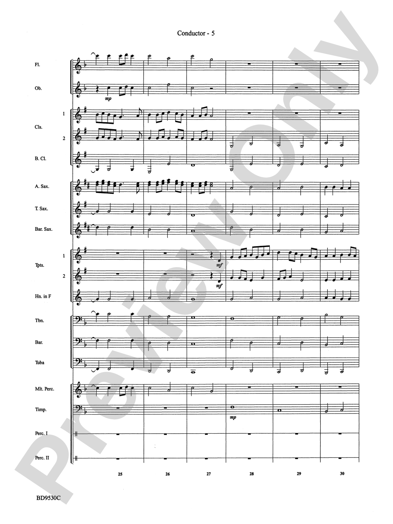 Shaker Variants: Concert Band Conductor Score & Parts