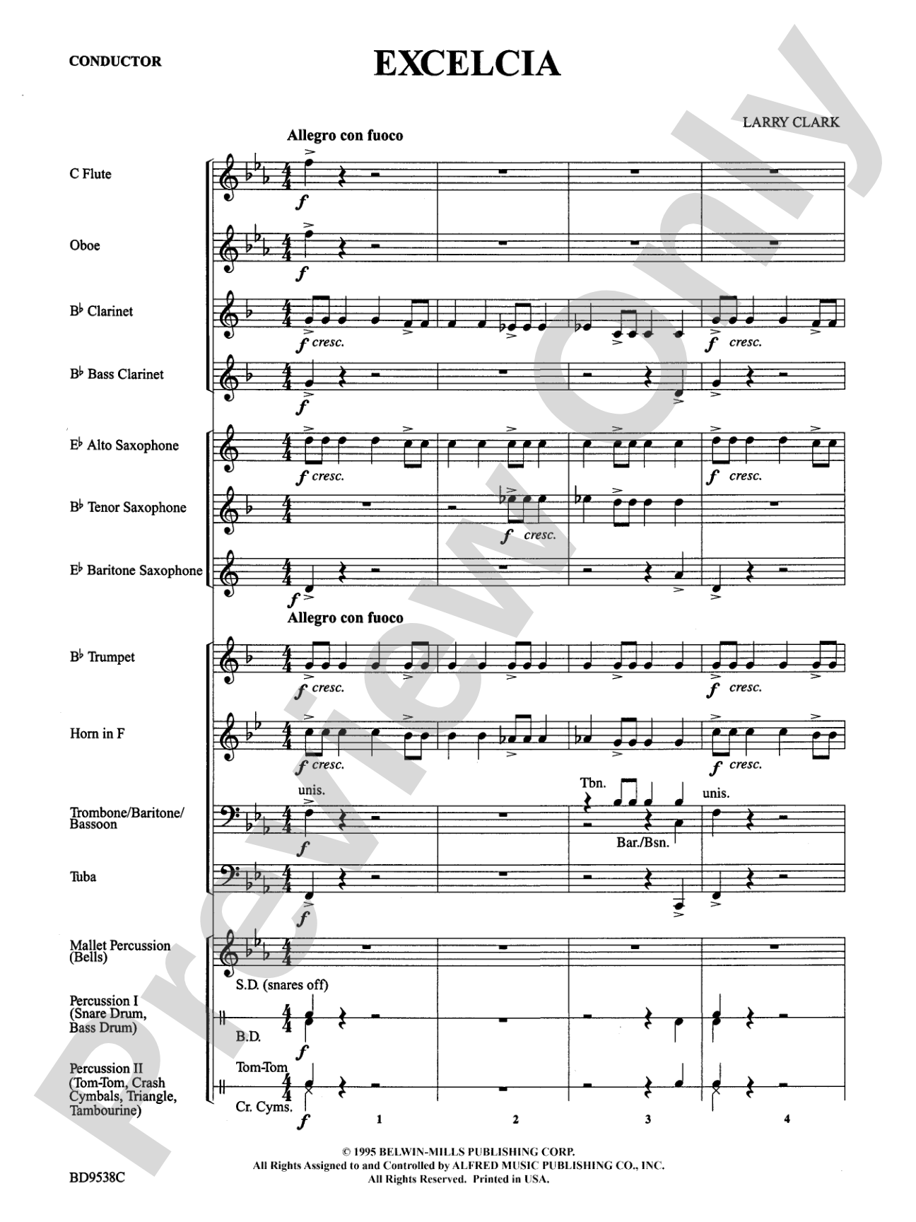 Excelcia: Concert Band Conductor Score & Parts