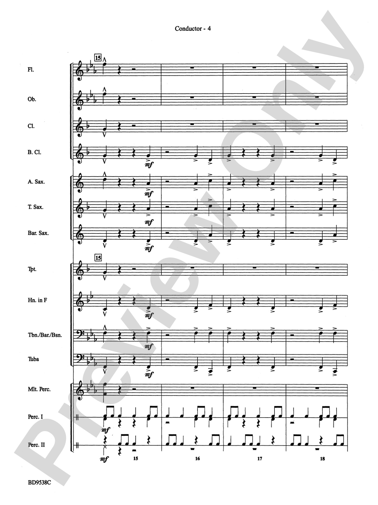 Excelcia: Concert Band Conductor Score & Parts