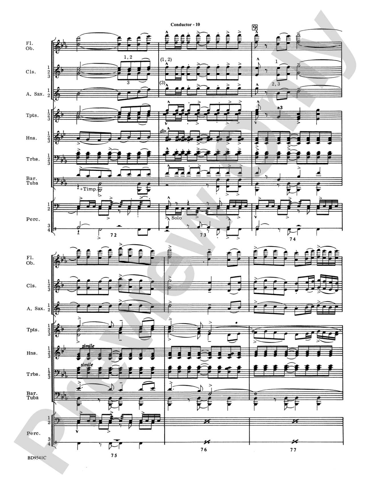 Alvamar Overture: Concert Band Conductor Score & Parts