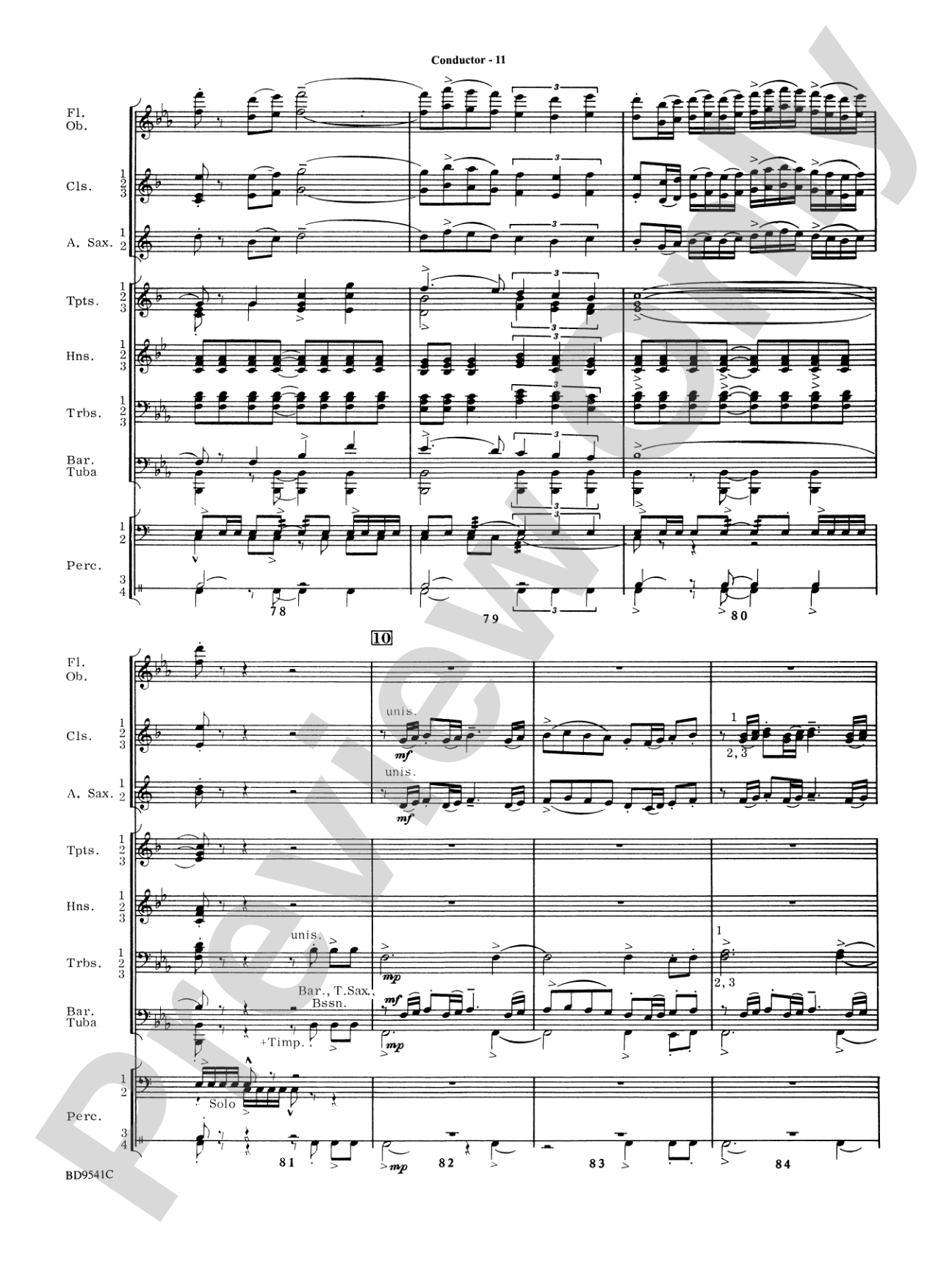 Alvamar Overture: Concert Band Conductor Score & Parts