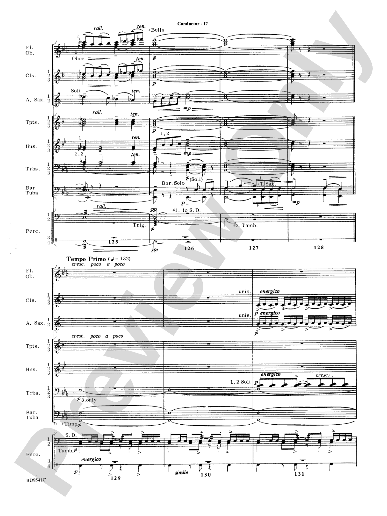 Alvamar Overture: Concert Band Conductor Score & Parts