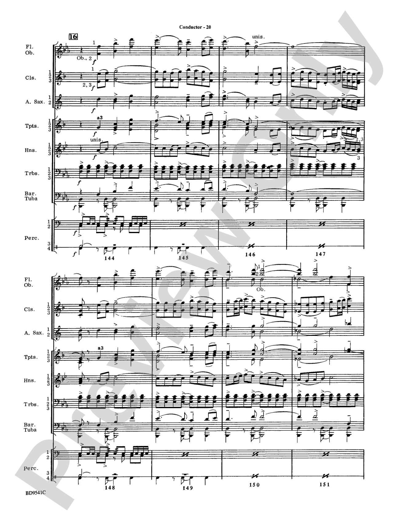 Alvamar Overture: Concert Band Conductor Score & Parts