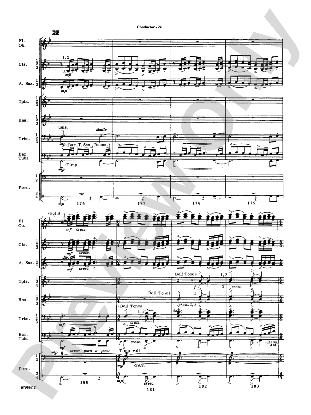 Alvamar Overture: Concert Band Conductor Score & Parts