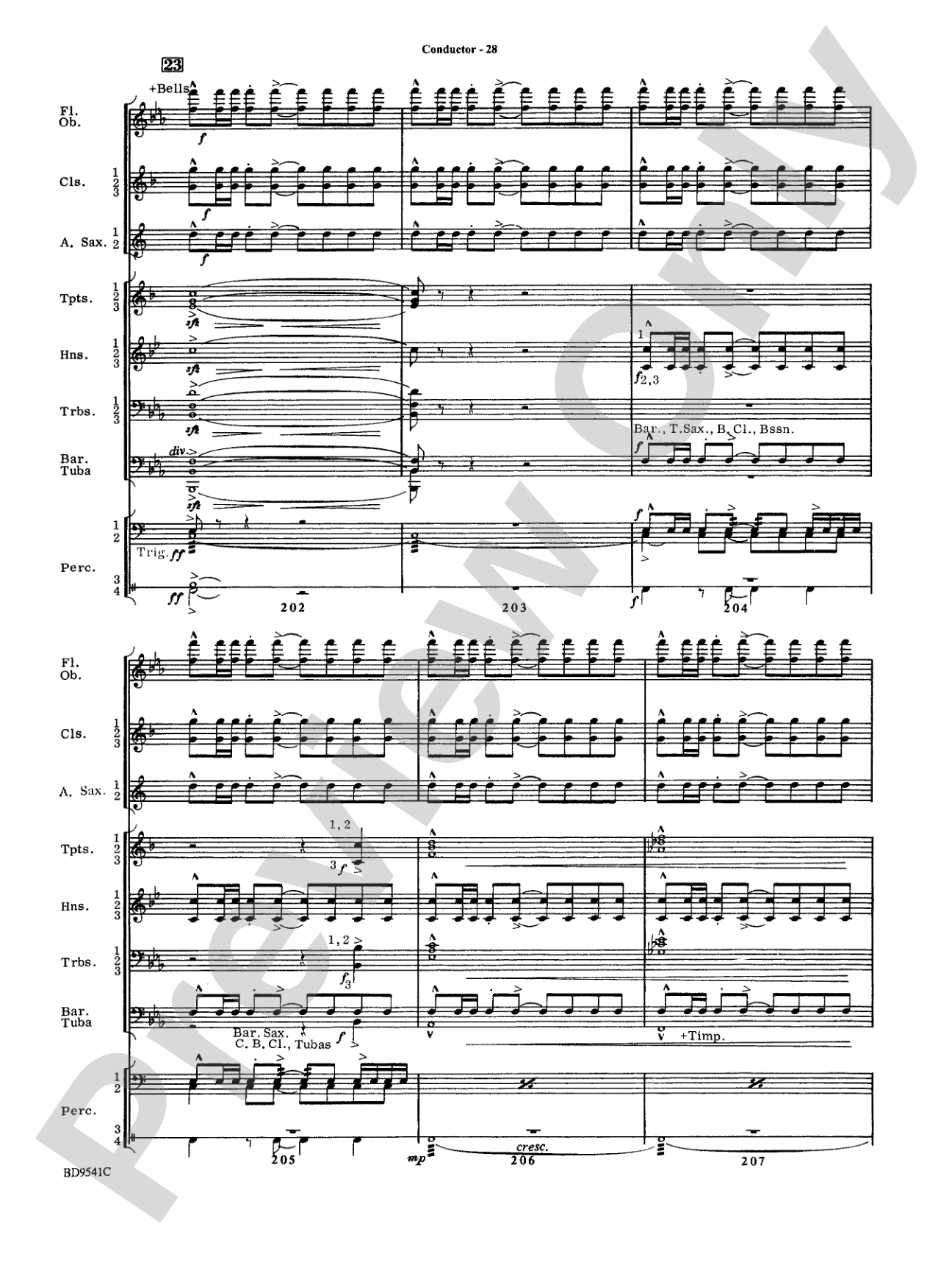 Alvamar Overture: Concert Band Conductor Score & Parts