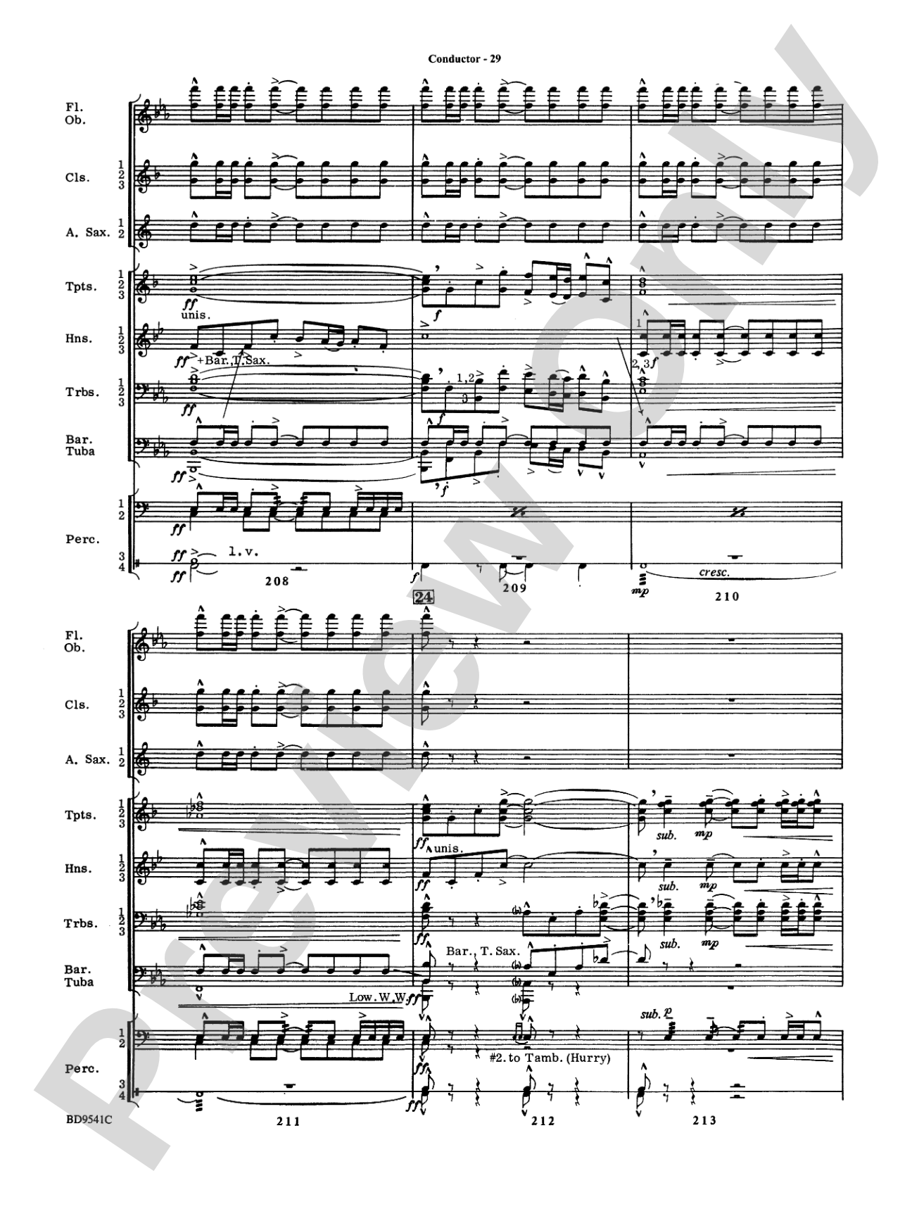 Alvamar Overture: Concert Band Conductor Score & Parts