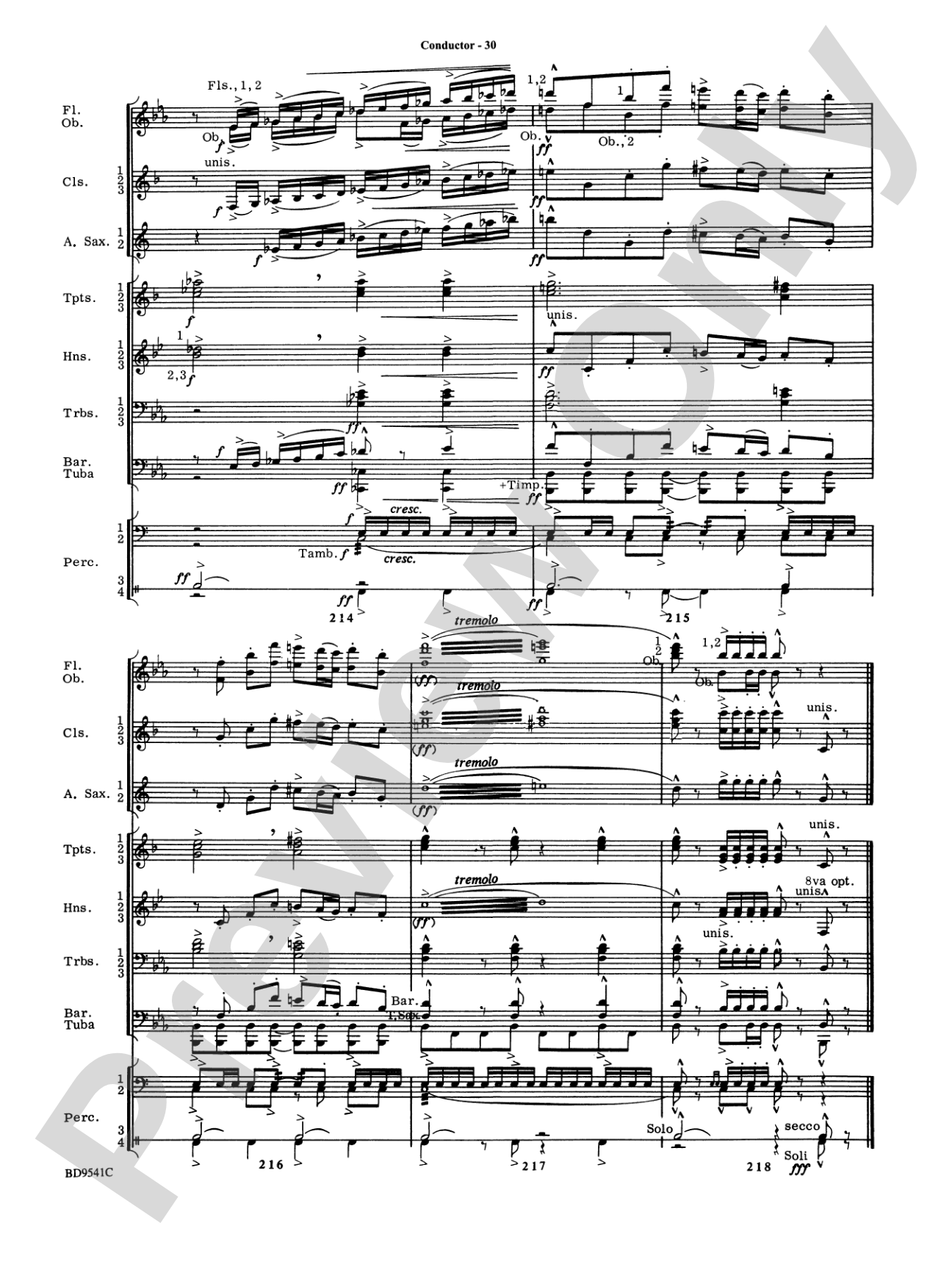Alvamar Overture: Concert Band Conductor Score & Parts