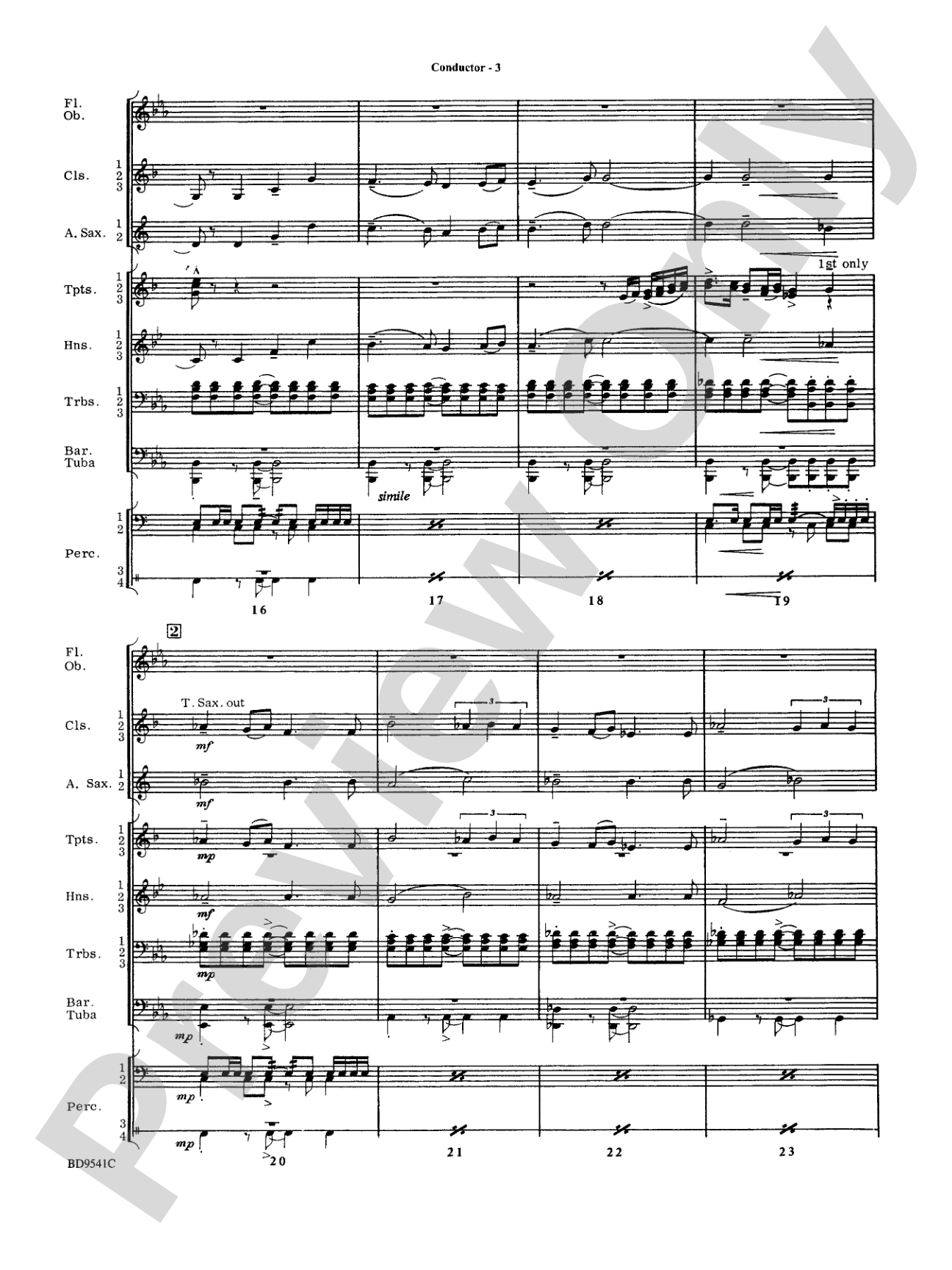 Alvamar Overture: Concert Band Conductor Score & Parts