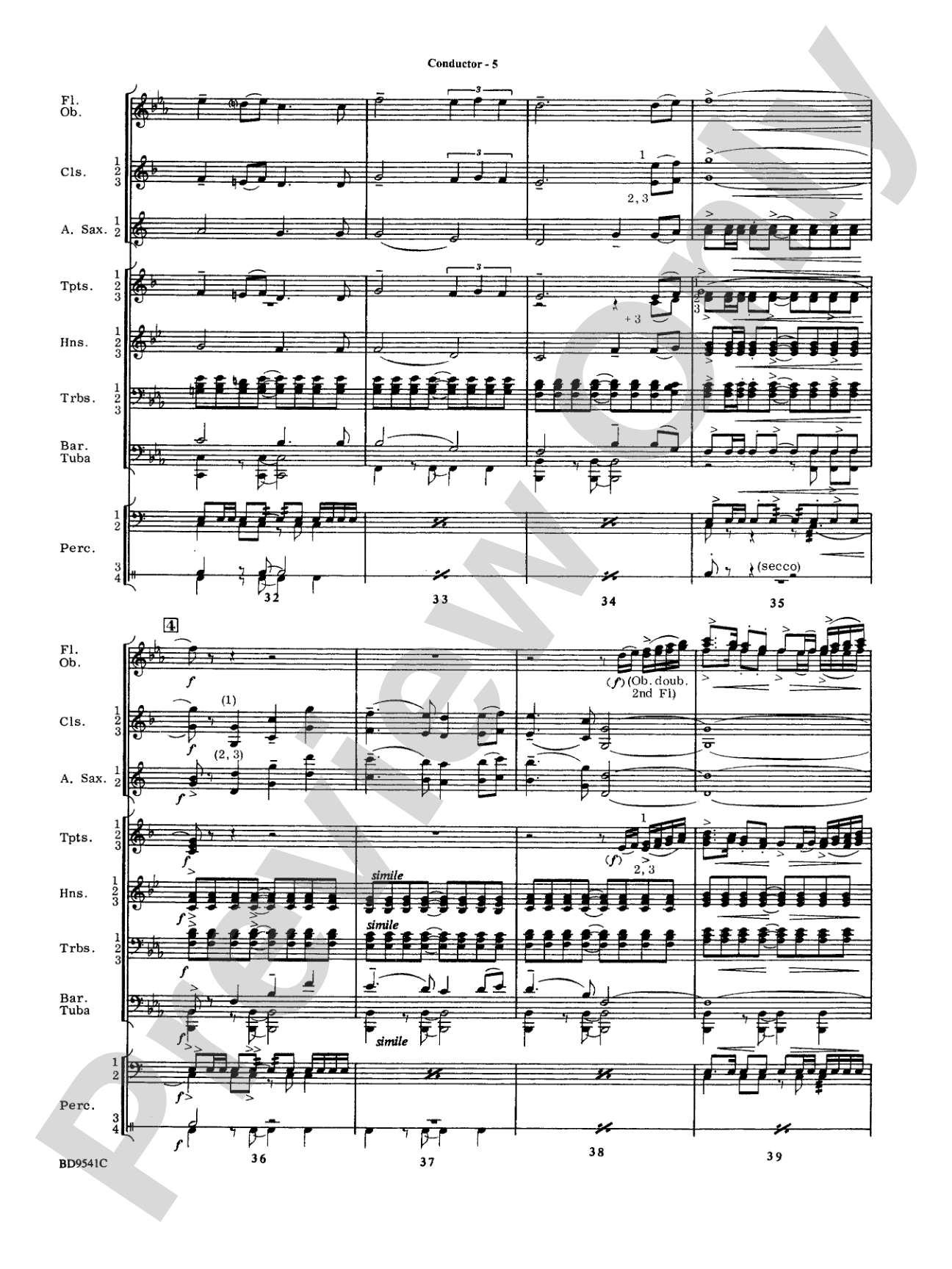Alvamar Overture: Concert Band Conductor Score & Parts