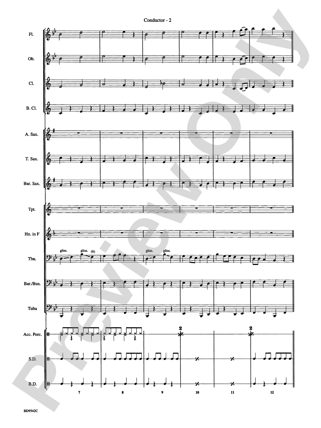 Trombo Mambo (Trombone Feature): Concert Band Conductor Score & Parts