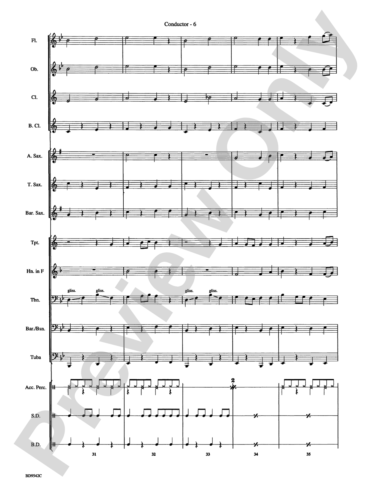 Trombo Mambo (Trombone Feature): Concert Band Conductor Score & Parts