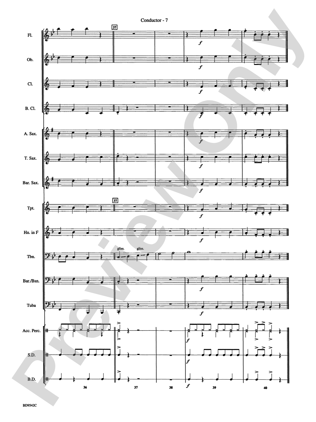 Trombo Mambo (Trombone Feature): Concert Band Conductor Score & Parts