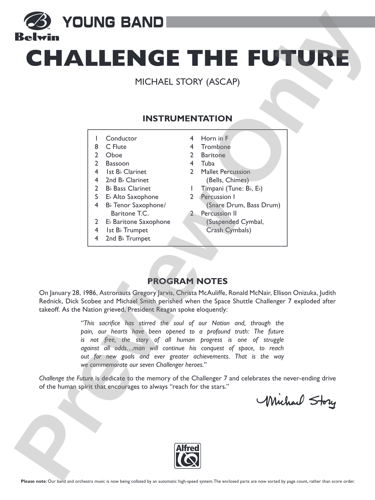 Challenge the Future: Concert Band Conductor Score & Parts