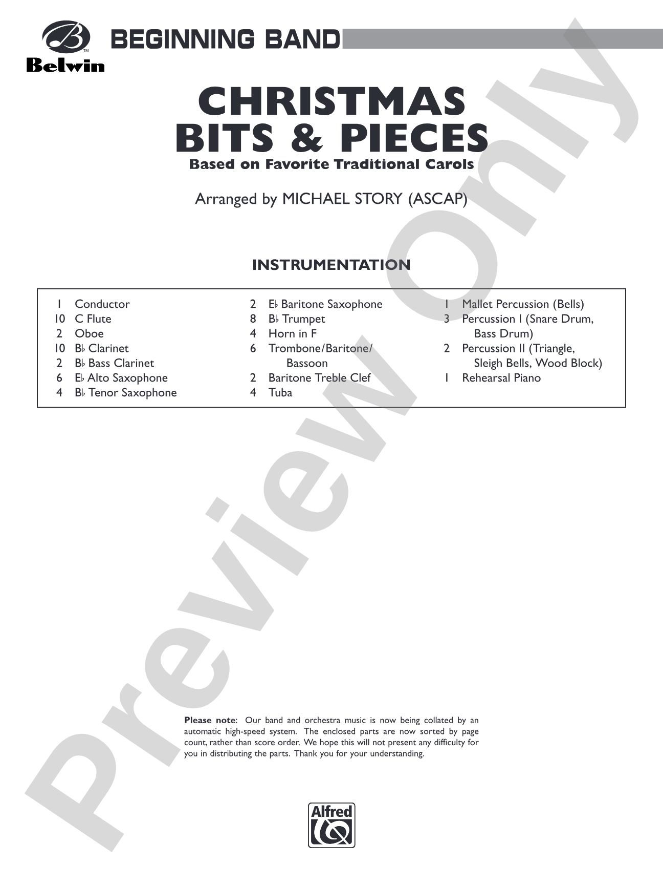 Christmas Bits & Pieces (based on Favorite Traditional Carols): Concert Band Conductor Score & Parts