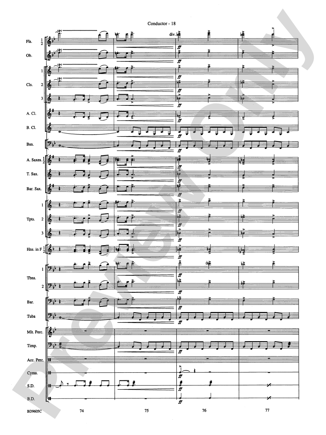 Tower Hill Overture: Concert Band Conductor Score & Parts