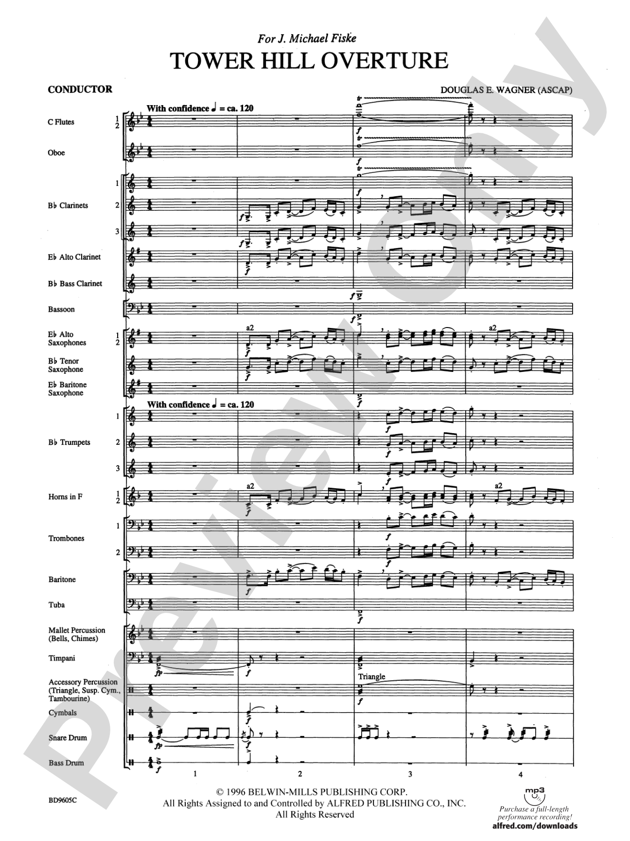 Tower Hill Overture: Concert Band Conductor Score & Parts
