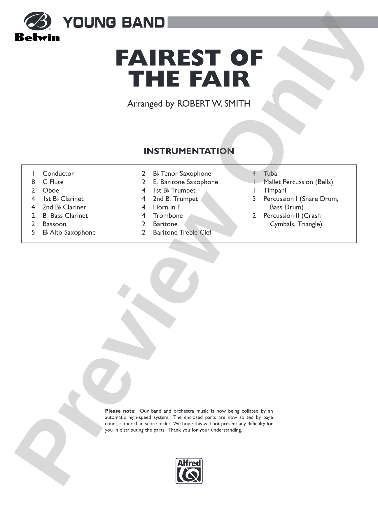 The Fairest of the Fair: Concert Band Conductor Score & Parts