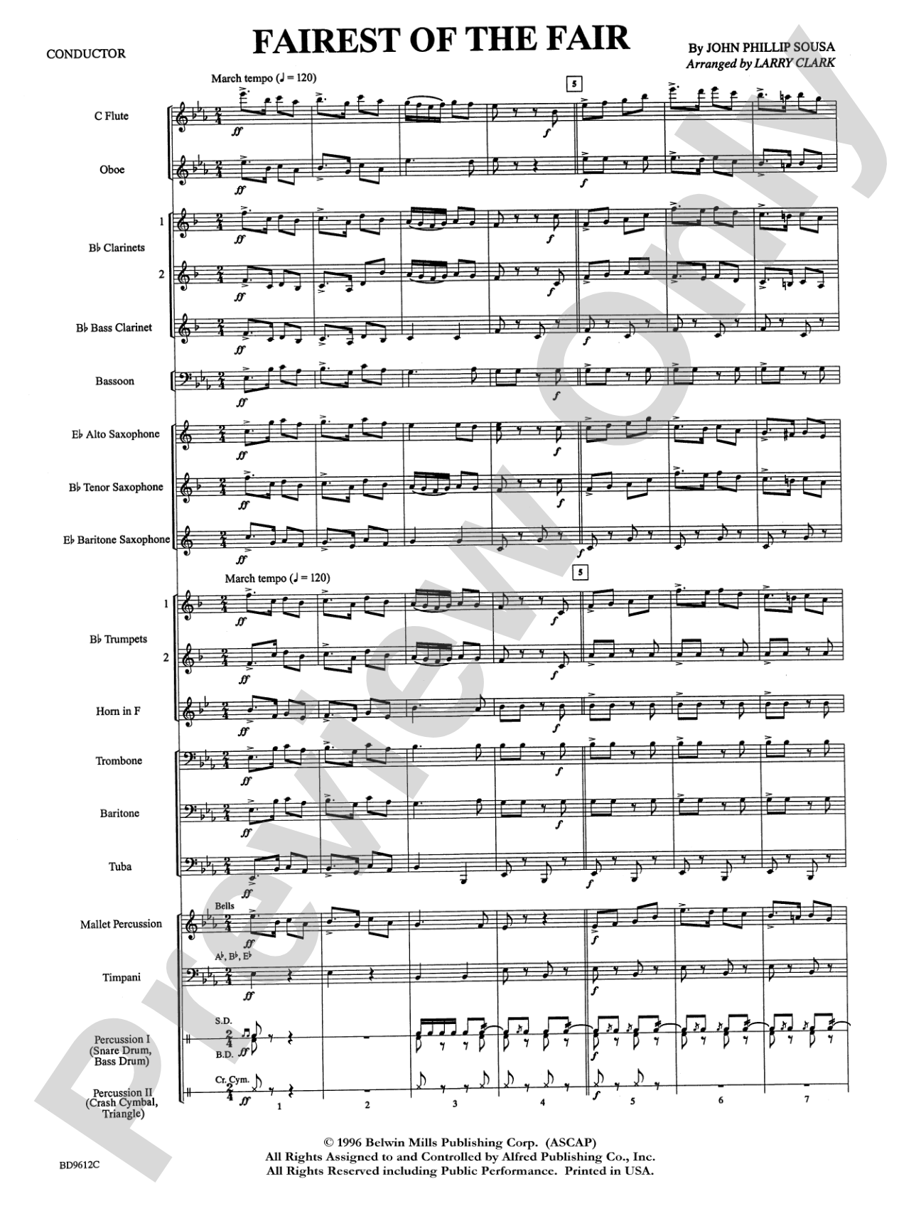 The Fairest of the Fair: Concert Band Conductor Score & Parts
