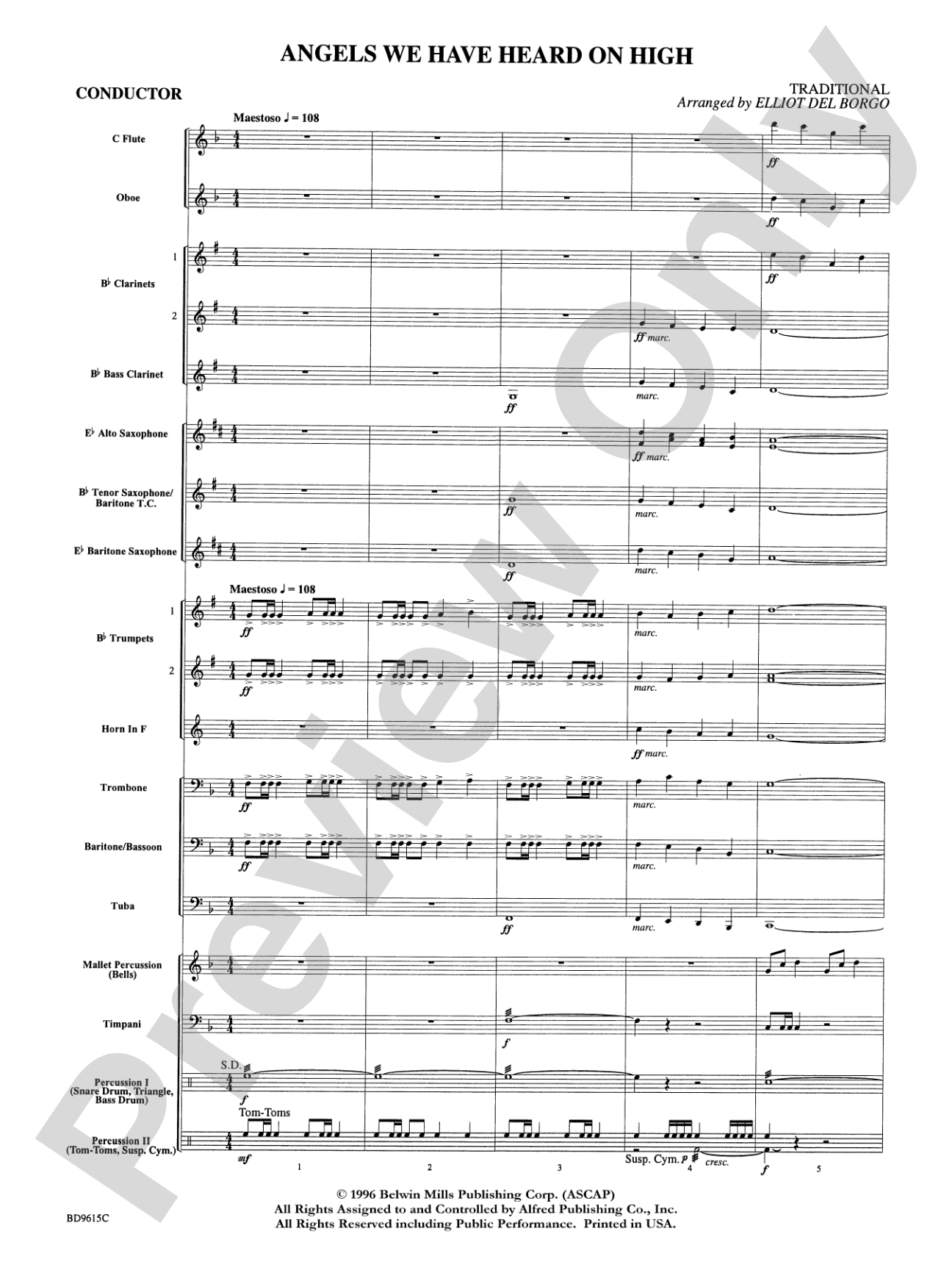 Angels We Have Heard on High: Concert Band Conductor Score & Parts