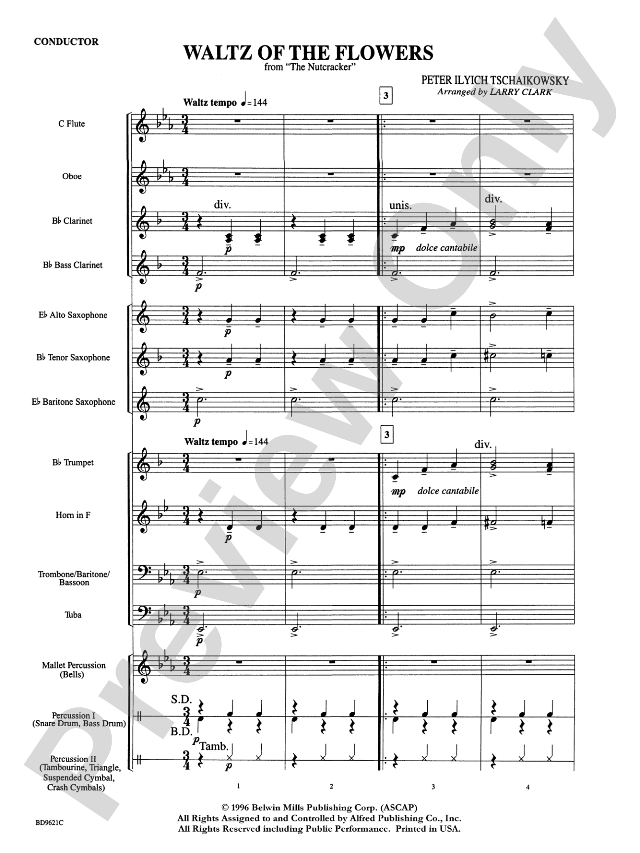 Waltz of the Flowers (from The Nutcracker Suite): Concert Band Conductor Score & Parts
