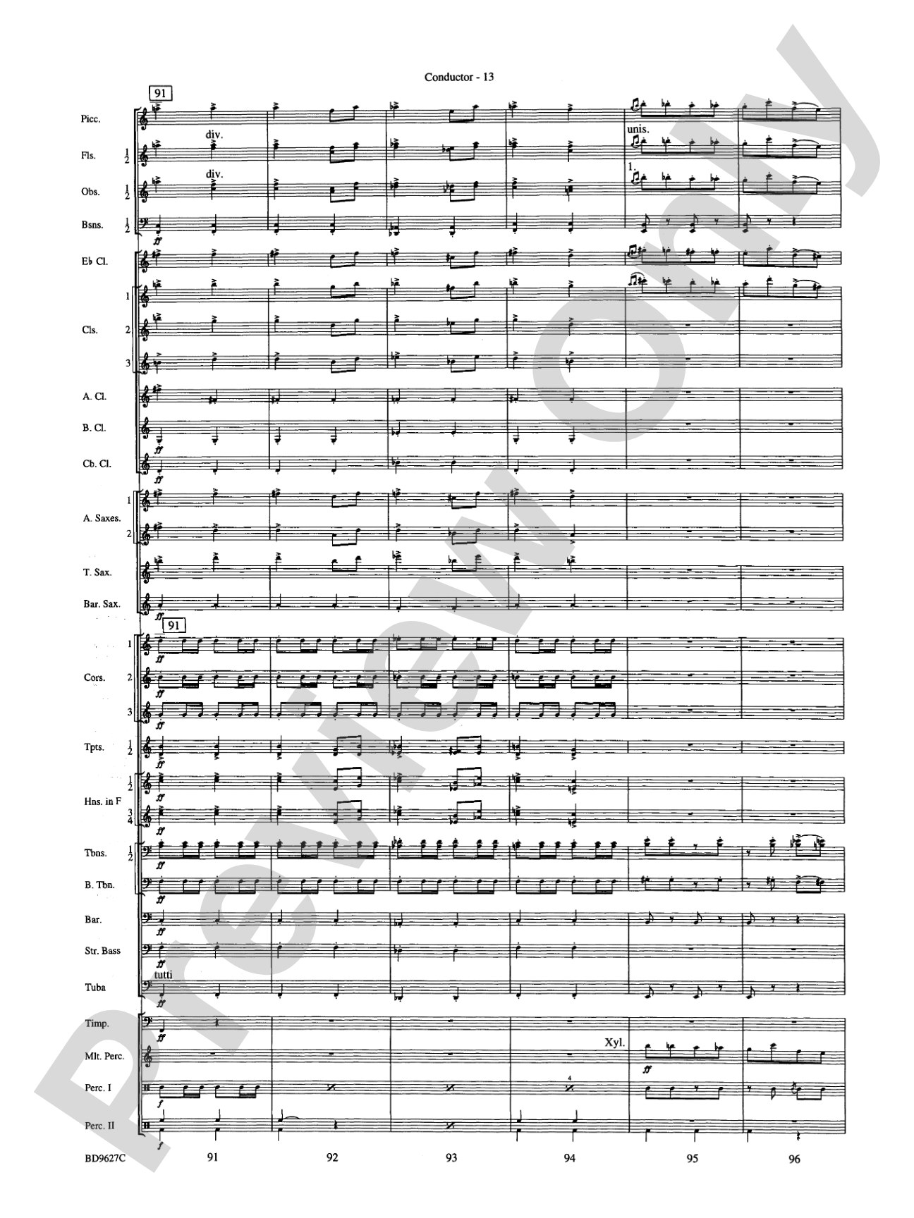 Variations on a Theme of Robert Schumann: Concert Band Conductor Score & Parts