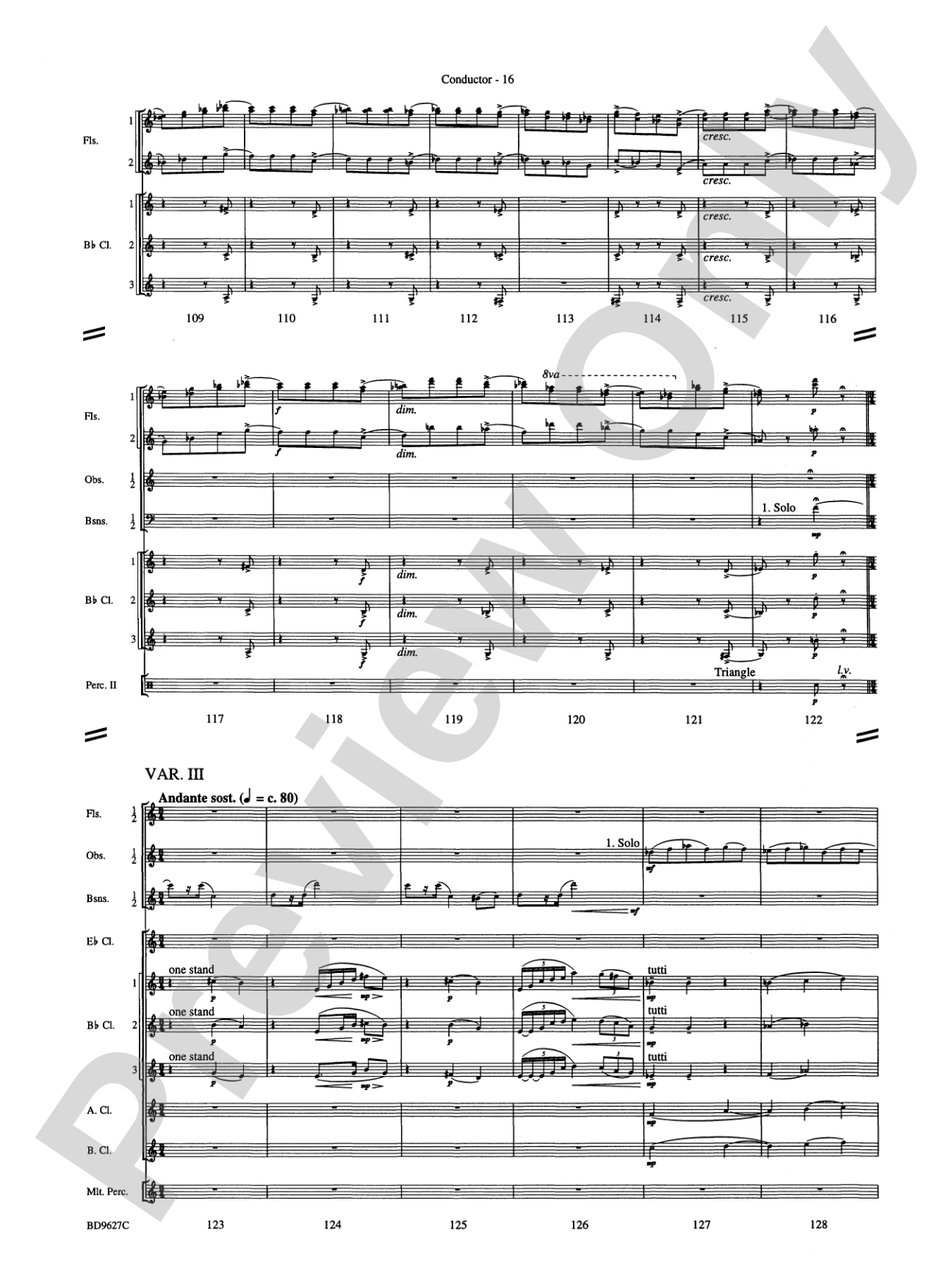 Variations on a Theme of Robert Schumann: Concert Band Conductor Score & Parts