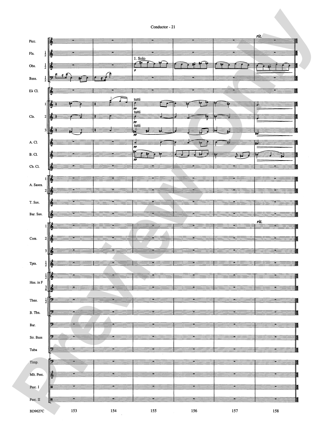 Variations on a Theme of Robert Schumann: Concert Band Conductor Score & Parts